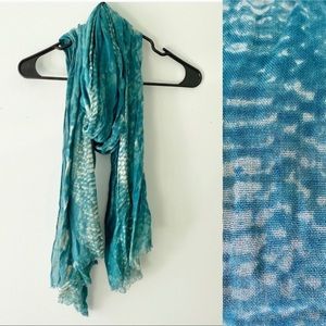 Tie dye blue green scarf
